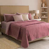 BLUSH COLOR SPECIAL FABRIC ULTRA SLIM DECORATIVE REVERSIBLE COMFORTER 1 PCS TWIN SIZE