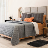 GRAY COLOR SPECIAL FABRIC ULTRA SLIM DECORATIVE REVERSIBLE COMFORTER 1 PCS KING SIZE