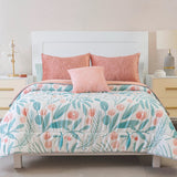 ALMERIA FLOWERS DECORATIVE REVERSIBLE COMFORTER SET 4 PCS KING SIZE