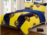 CLUB AMERICA MEXICAN SOCCER BLANKET WITH SHERPA SOFTY THICK AND WARM 3 PCS QUEEN